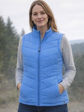 Wind River  T-Max Puffer Vest Blue Nylon Womans Size XL NWOT Gorpcore Full Zip
